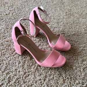 Pink heeled sandals
